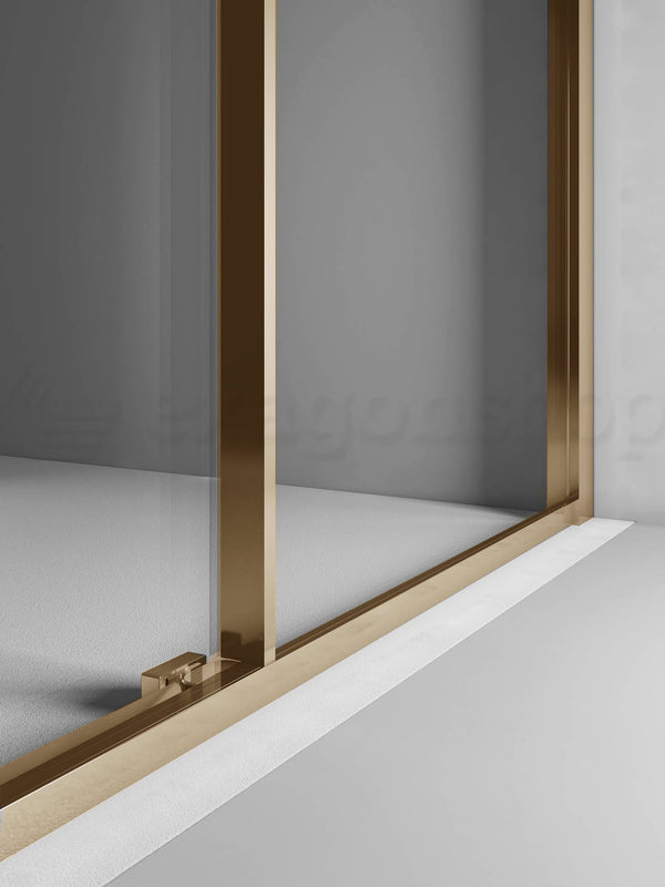 Box doccia a nicchia 137-141 cm scorrevole in cristallo trasparente profili bronzo Puro SC1 Relax