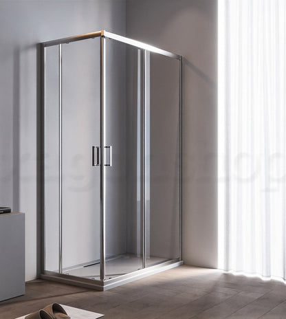 Box doccia 70x120 Nuvola 2 ante scorrevoli reversibile trasparente 6 mm H 190 cromo
