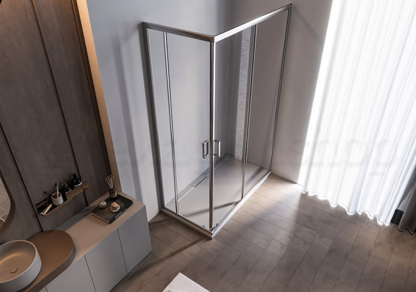 Box doccia 70x120 Nuvola 2 ante scorrevoli reversibile trasparente 6 mm H 190 cromo