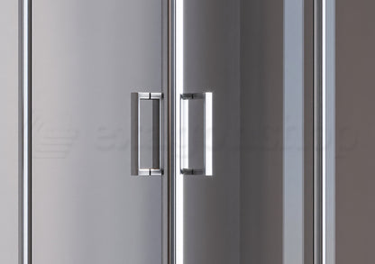 Box doccia 70x90 Nuvola due ante scorrevoli reversibile trasparente 6 mm H 190 cromo