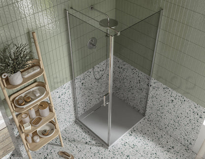 Box doccia 70x90 Nizza un battente reversibile 6 mm H 190 alluminio cromo