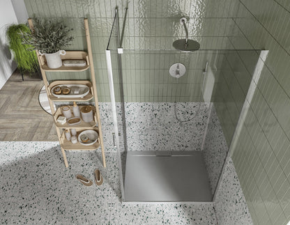 Box doccia 80x100 a battente vetro 6 mm H 190 alluminio cromo Nizza