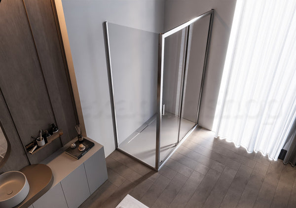 Box doccia 70x120 Nuvola un anta scorrevole reversibile 6 mm H 190 cromo