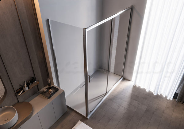 Box doccia 70x160 Nuvola un anta scorrevole reversibile trasparente 6 mm H 190 cromo