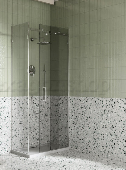 Box doccia 80x100 Sofia un anta scorrevole reversibile vetro 8 mm H 195 cromo