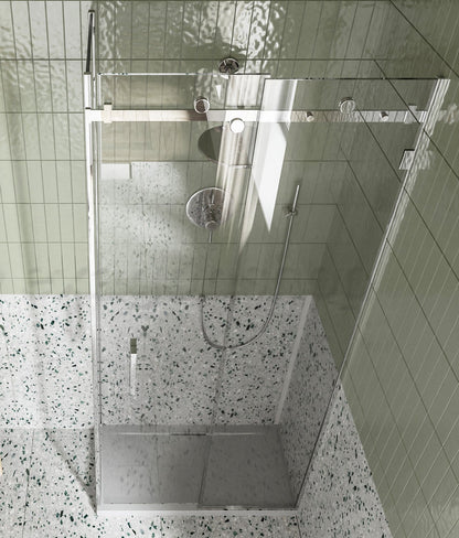 Box doccia 80x100 Sofia un anta scorrevole reversibile vetro 8 mm H 195 cromo