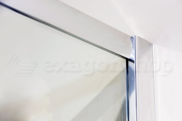 Box doccia 80x120 due ante scorrevoli magnetiche reversibile vetro temperato trasparente 6 mm H.190 profili alluminio cromo Nuvola