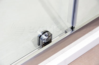 Box doccia a nicchia 160 cm anta scorrevole magnetica reversibile vetro temperato 6 mm H.190 profili alluminio cromo Nuvola