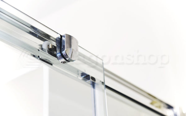 Box doccia 80x120 due ante scorrevoli magnetiche reversibile vetro temperato trasparente 6 mm H.190 profili alluminio cromo Nuvola