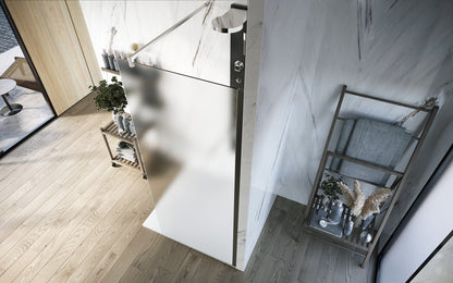 Parete doccia Walk in 120 cm Marsiglia vetro opaco 8 mm cromo H 195