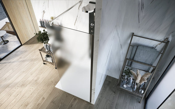 Parete doccia Walk in 120 cm Marsiglia vetro opaco 8 mm cromo H 195