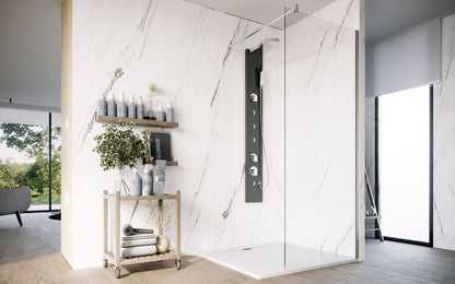 Parete doccia Walk in 120 cm Marsiglia vetro trasparente 8 mm cromo H 195