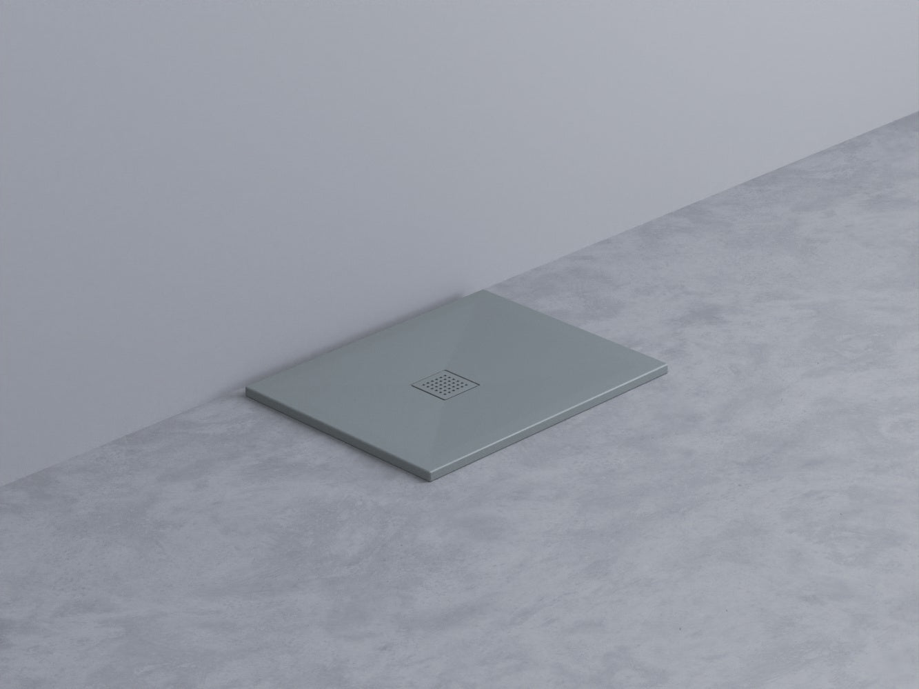 Cielo Infinito Piatto Doccia 70x90 H.3 Cm Da Appoggio O Grey in ceramica visto dall'alto con superficie e piletta di scarico