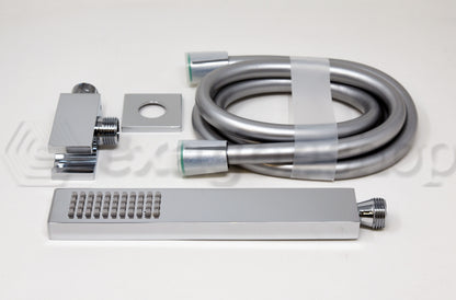 Set soffione doccia 30x30 quadro Smart braccio 30 cm e doccetta cromo