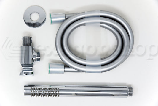 Set soffione doccia 20 cm tondo Smart braccio 30 cm e doccetta cromo