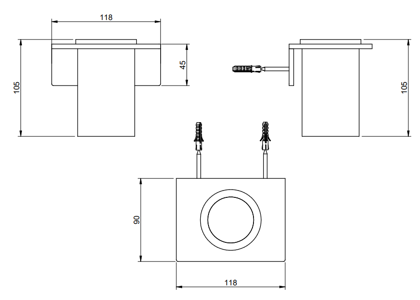 Treemme 5mm IT9004ISZZZZ bicchiere portaspazzolini a muro Acciaio, dettaglio ravvicinato del materiale e dell'aggancio...