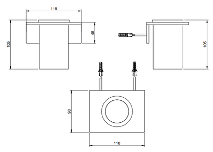 Treemme 5mm IT9004ISZZZZ bicchiere portaspazzolini a muro bianco inox satinato