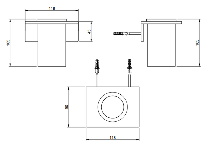 Treemme 5mm IT9004ISZZZZ bicchiere portaspazzolini a muro Acciaio, dettaglio ravvicinato del materiale e dell'aggancio...