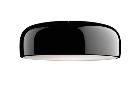 Flos Smithfield Ceiling Lampada 60 cm da soffitto Nero spenta, dettaglio del corpo lampada e dei materiali
