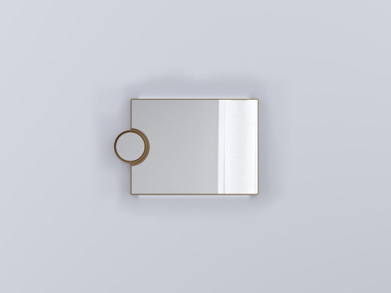 Cielo Arcadia Polifemo Specchio 90x60 Reversibile Con Luce in mdf e spazzolato accesa in ambiente, design e diffusione...