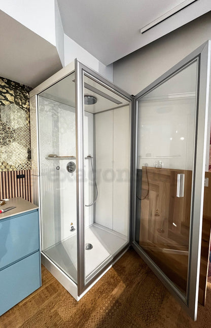 Cabina e Bagno Turco 100x100 Destro castagno scuro St Trop 730011530001000 Duravit