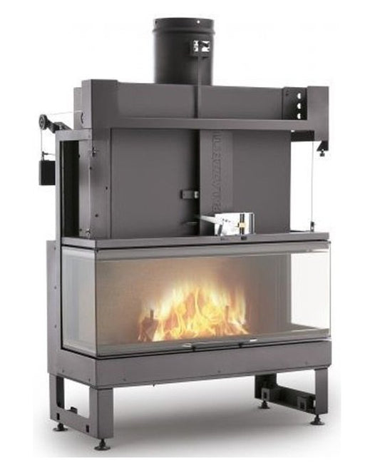Caminetto a legna 20 kw ad aria e irraggiamento Palazzetti Ecomonoblocco EM16:9 3D 802572860