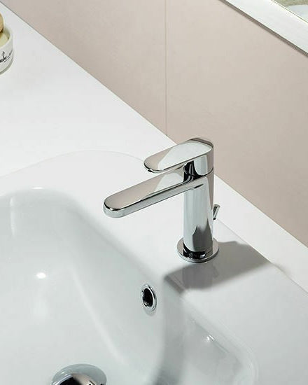 Paffoni Candy Coppia rubinetti Lavabo Bidet CA075HCR CA135CR Cromo visto dall'alto con scarico e interno visibili