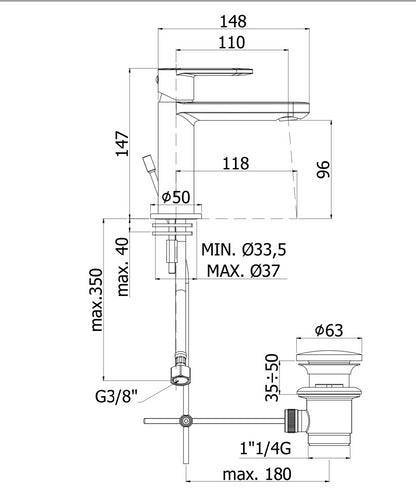 Paffoni Candy Coppia rubinetti Lavabo Bidet CA075HCR CA135CR