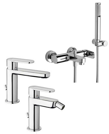 Set miscelatori Lavabo Bidet e Miscelatore Vasca Cromo Candy Paffoni