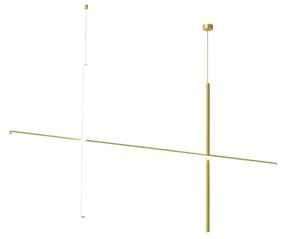 Flos Coordinates Suspension 2 CLIII Lampada sospesa Champagne Anodizzato in alluminio accesa in ambiente, design e...