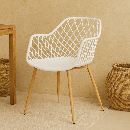 Andrea Bizzotto Optik sedia di design con gambe in acciaio bianco