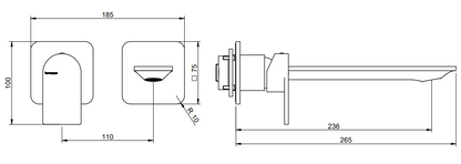 Treemme Ran RWIT22C9CC01 Miscelatore lavabo monocomando 236mm senza parte incasso cromo
