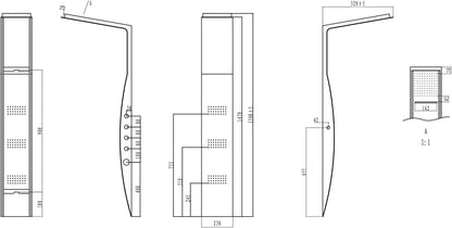 New Line P2 Pannello Doccia Idromassaggio 3 Jet Laterali acciaio Inox