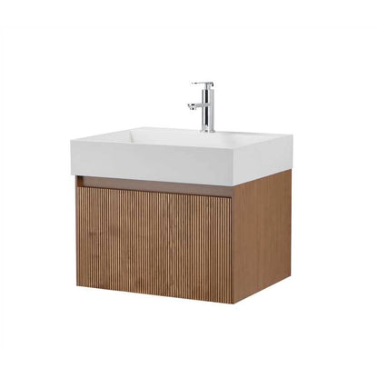 Mobile bagno 60x48 Madrid cannettato un cassetto quercia con lavabo