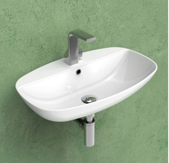 Ceramica Flaminia Nudaslim Lavabo 60 cm da appoggio o 00 Bianco, vista frontale su sfondo bianco