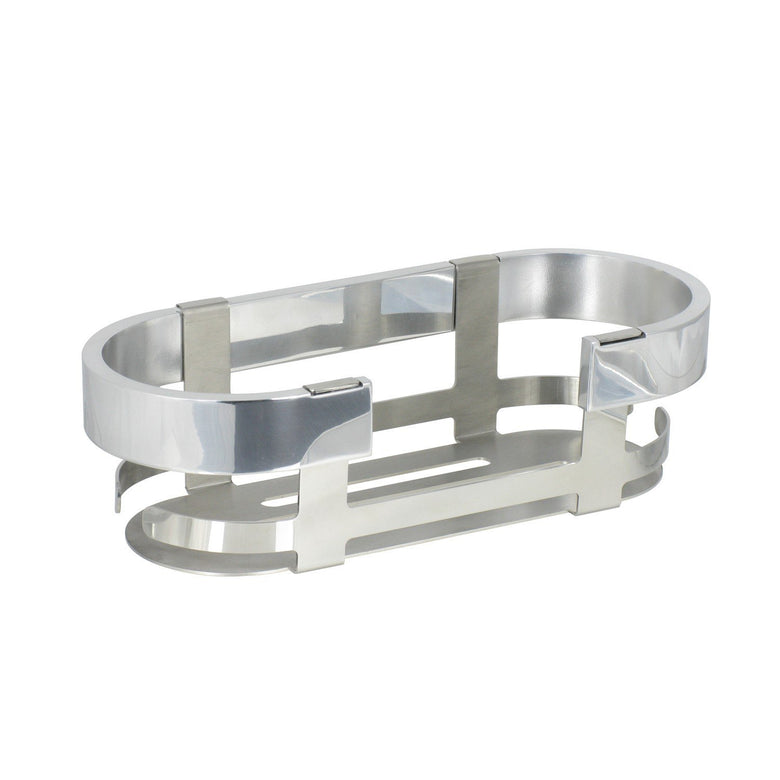 Koh-i-noor Materia 6019 cestino contenitore 25x11 da Cromato in alluminio installato in bagno moderno con ante in vetro...