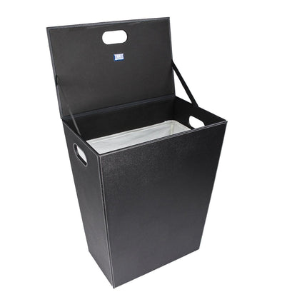 Koh-i-noor 2463 cesto porta biancheria grande 48x30 in mdf e ecopelle nero