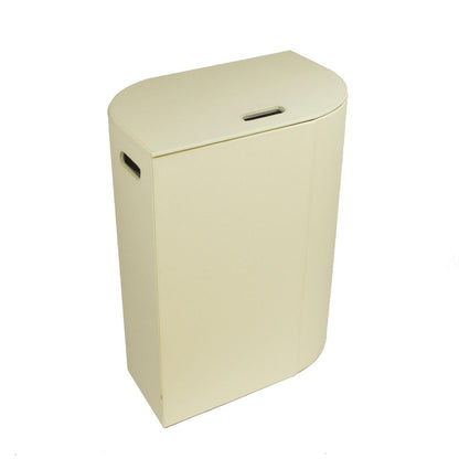 Koh-i-noor Vela cesto portabiancheria 48x32 H.61 con sacco interno in mdf ed ecopelle crema
