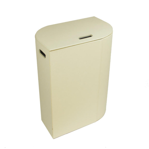 Koh-i-noor Vela cesto portabiancheria 48x32 H.61 con sacco interno in mdf ed ecopelle crema