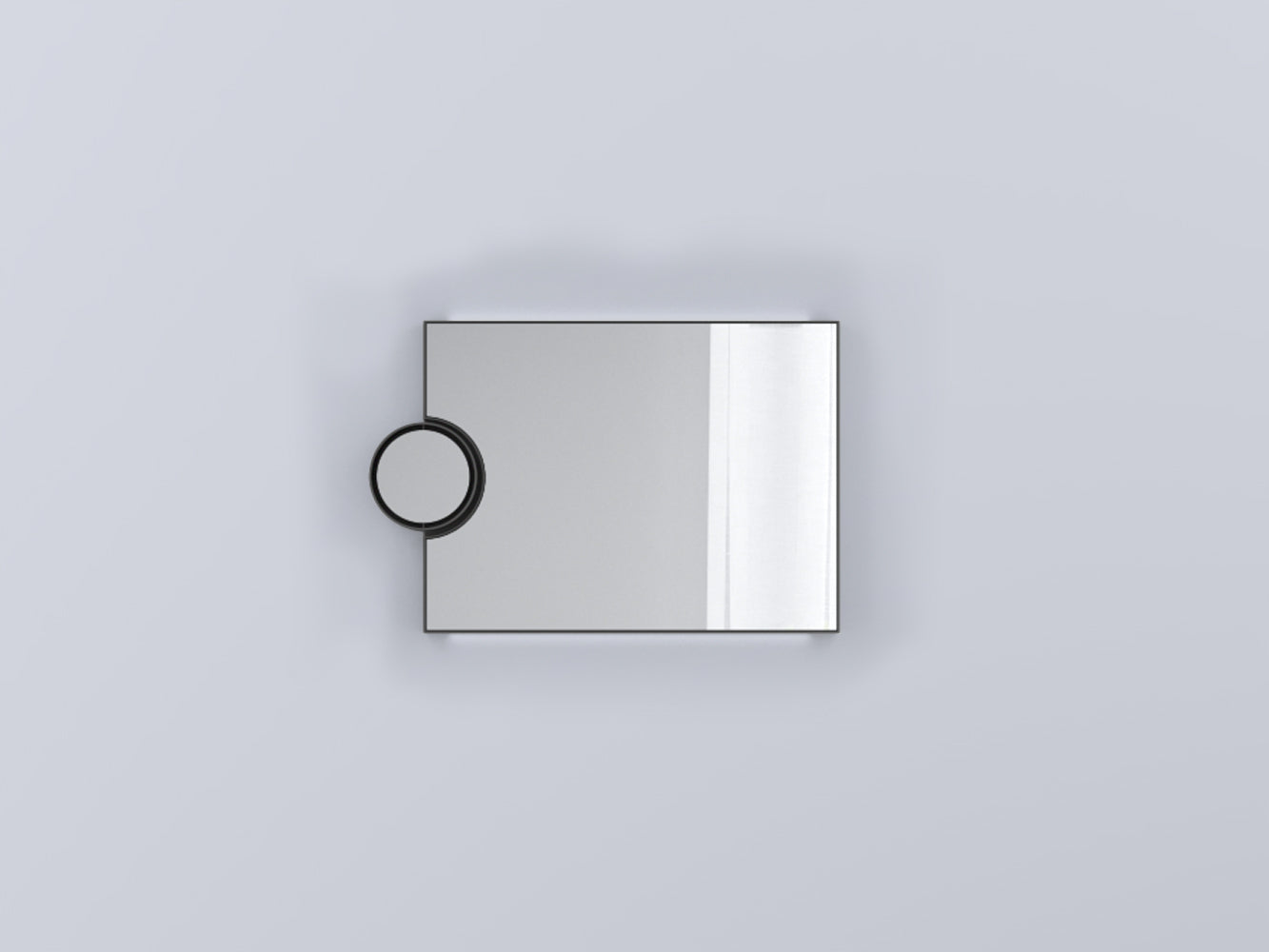 Cielo Arcadia Polifemo Specchio 90x60 Reversibile Con Luce in mdf accesa in ambiente, design e diffusione della luce