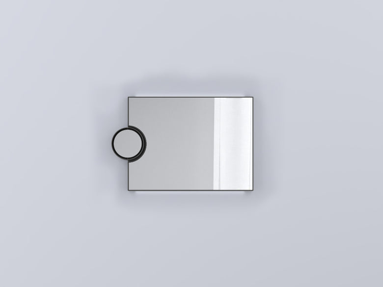Cielo Arcadia Polifemo Specchio 90x60 Reversibile Con Luce in mdf accesa in ambiente, design e diffusione della luce