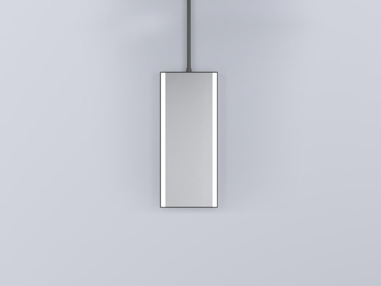 Cielo Arcadia argo specchio 40x95 telescopico con luce led accesa in ambiente, design e diffusione della luce