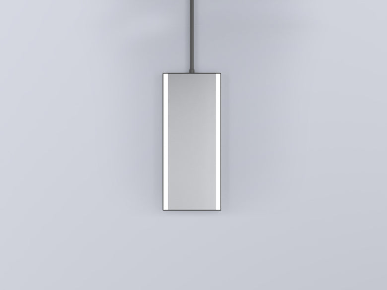 Cielo Arcadia argo specchio 40x95 telescopico con luce led accesa in ambiente, design e diffusione della luce