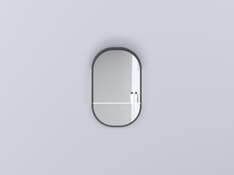 Cielo Arcadia Eos-C Specchio Con Mensola In Vetro E Luce accesa in ambiente, design e diffusione della luce