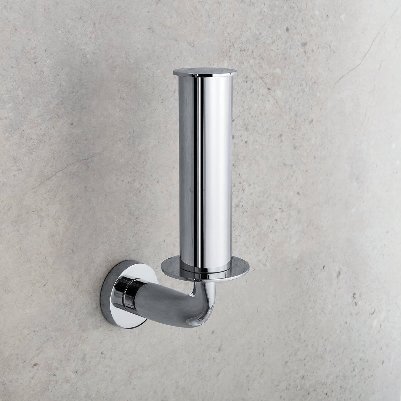 Colombo Basic Porta Rotolo Verticale Cromo b2790 in lucido montato a parete, vista del design e della finitura - Colombo...