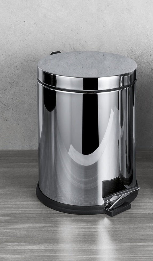 Colombo design Poubelle Pattumiera 5 Litri con chiusura in acciaio inox montato a parete, vista del design e della finitura