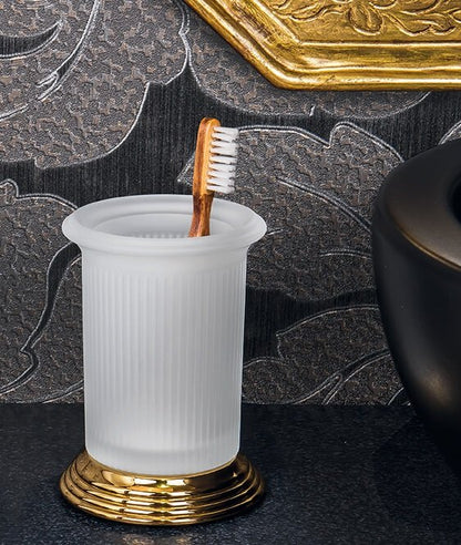Colombo design Hermitage B33410 portaspazzolini in Vetro Acidato Naturale hps oro