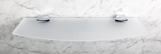 Colombo Land B2816 Mensola bagno 60 cm portaoggetti in Vetro Acidato Naturale supporti cromo