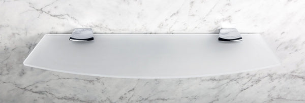 Colombo Land B2816 Mensola bagno 60 cm portaoggetti in Vetro Acidato Naturale supporti cromo