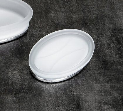 Colombo Land Porta Sapone da Appoggio in Vetro Acidato in naturale montato a parete, vista del design e della finitura...